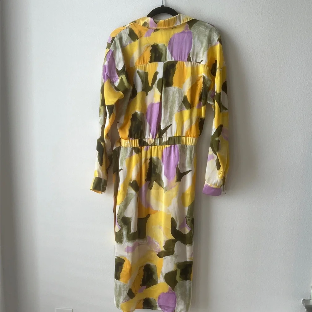 French Connection Yellow and Green Long Sleeve Dress - Picture 4 of 6